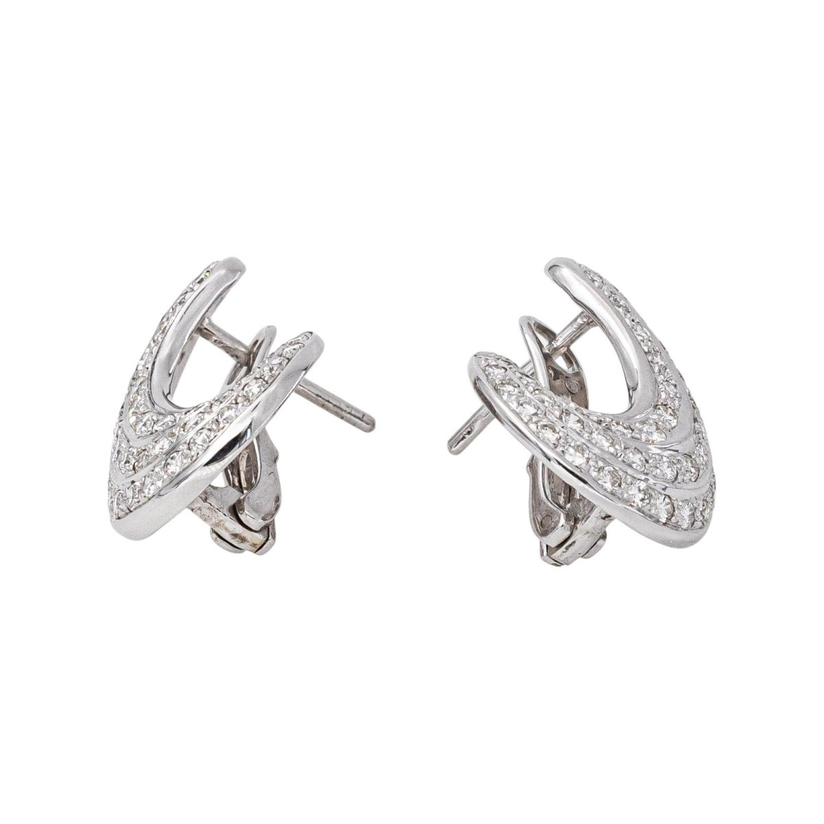 Boucles d'oreilles Or blanc Diamant - Castafiore
