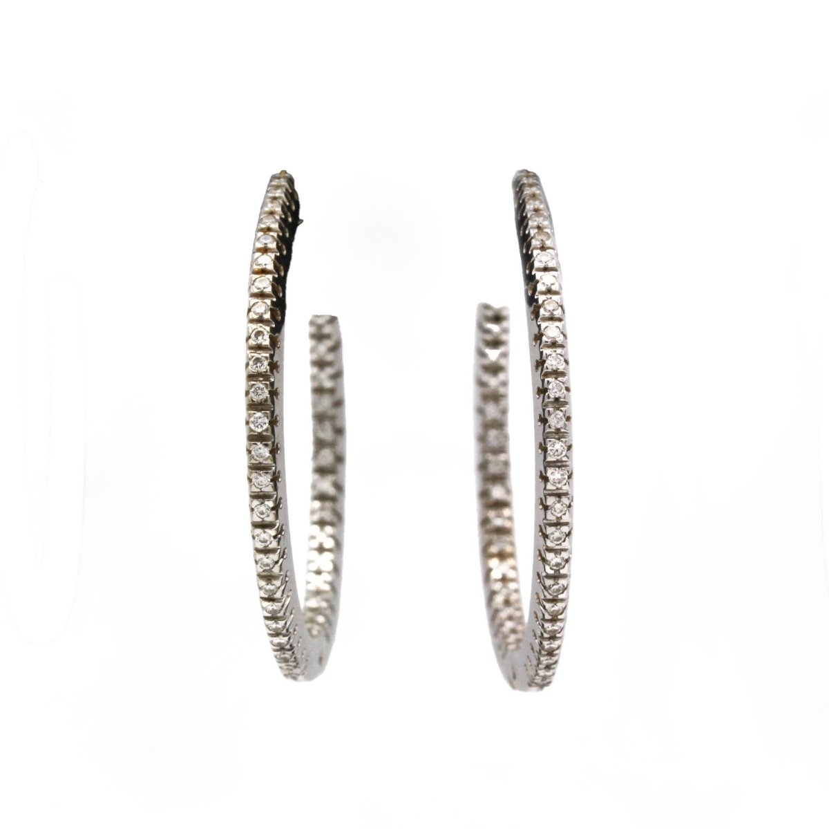 Boucles d'oreilles - Or blanc & Diamants - Castafiore