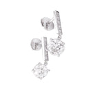 Boucles d'oreilles or blanc, diamants. - Castafiore