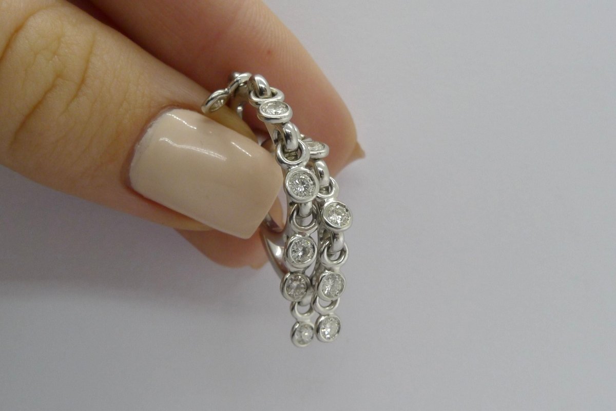 Boucles d'oreilles or blanc Dior Coquines - Castafiore