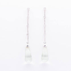 Boucles d'oreilles or blanc et diamants PRASIOLITE - Castafiore