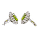 Boucles d'oreilles Or blanc Péridot - Castafiore