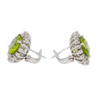 Boucles d'oreilles Or blanc Péridot - Castafiore