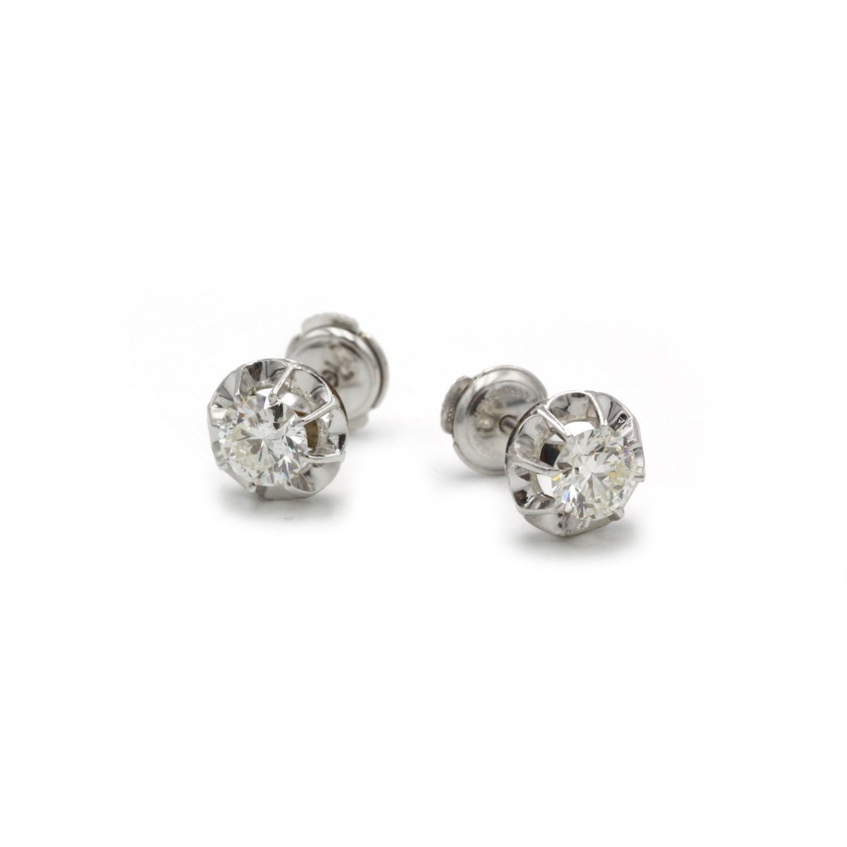 Boucles d'oreilles - Or blanc, Platine et diamants - Castafiore