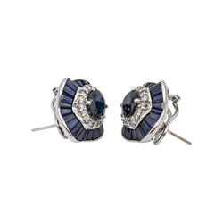Boucles d'oreilles Or blanc saphir - Castafiore