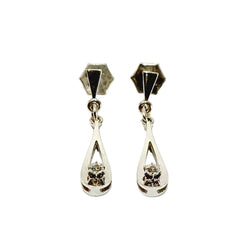 Boucles d'oreilles OR Boucle illusion en or blanc et diamant - Castafiore