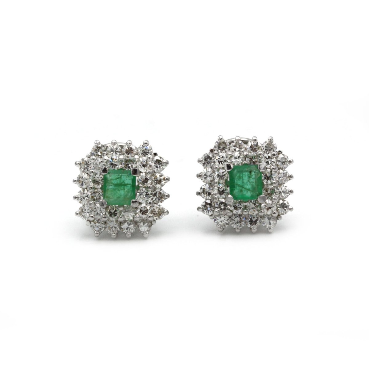 Boucles d'oreilles - Or, Diamants & Emeraudes - Castafiore