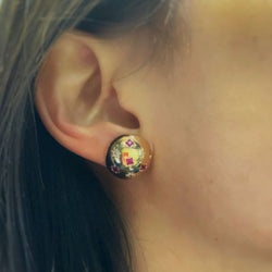 Boucles d'oreilles - Or, Diamants & Rubis