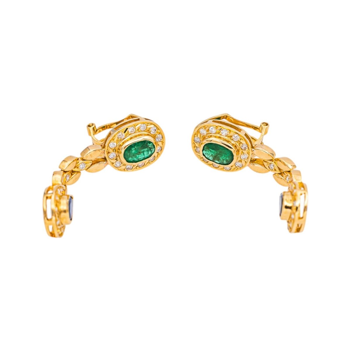 Boucles d'oreilles Or jaune Emeraude - Castafiore