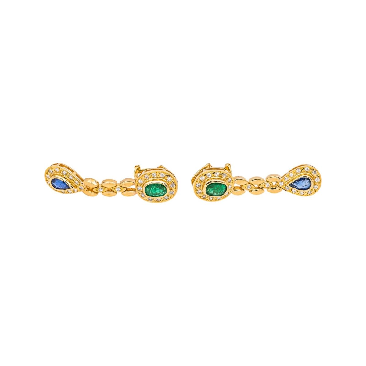 Boucles d'oreilles Or jaune Emeraude - Castafiore