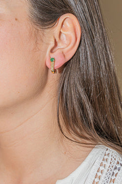 Boucles d'oreilles Or jaune Emeraude - Castafiore