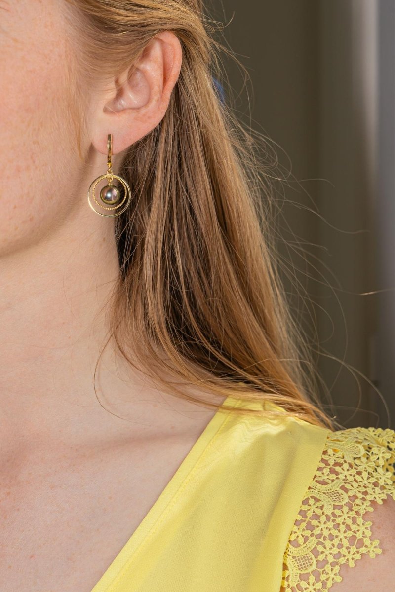 Boucles d'oreilles Or jaune Perle - Castafiore