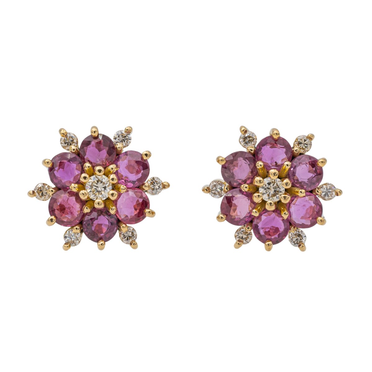 Boucles d'oreilles Or jaune Rubis - Castafiore
