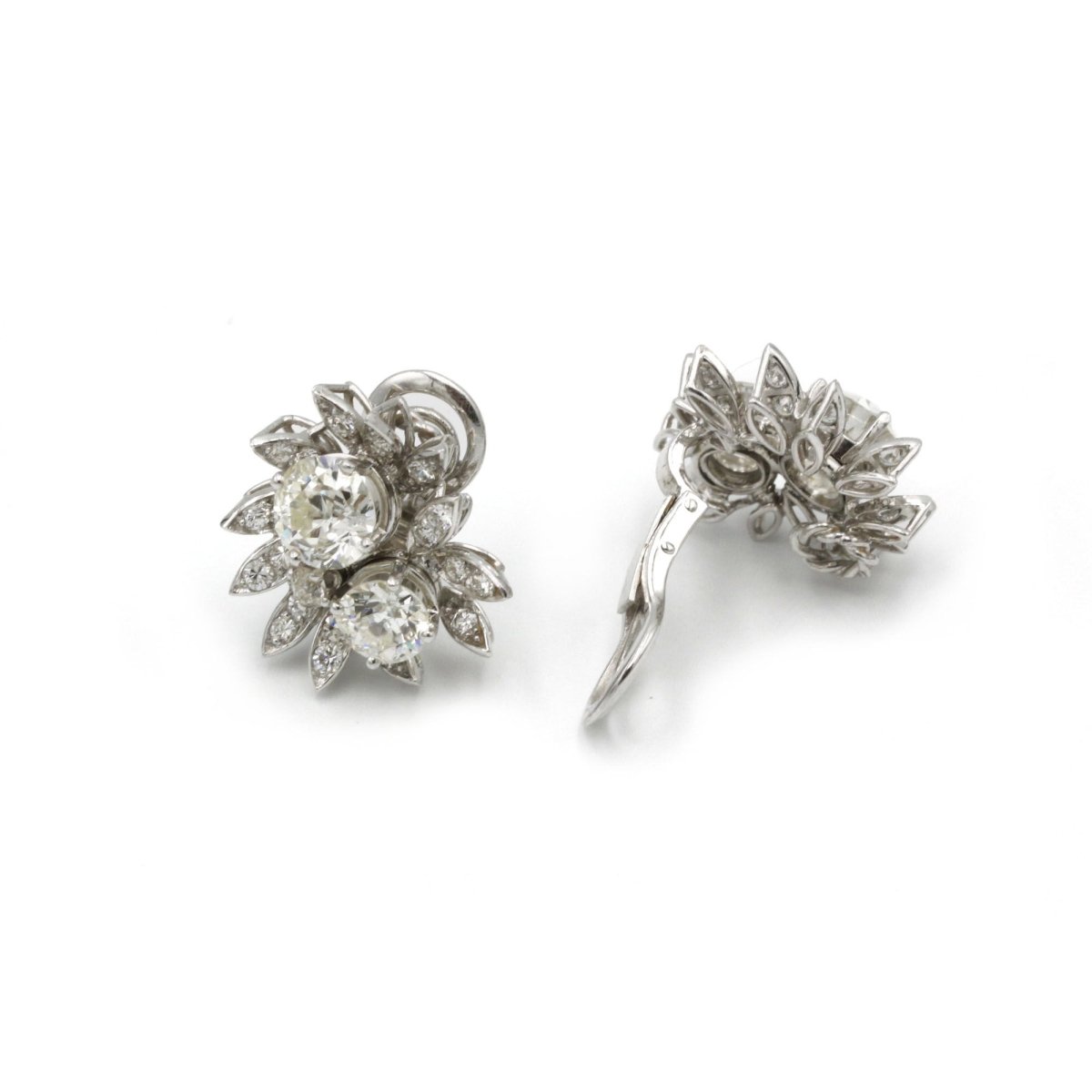 Boucles d'oreilles - Or, Platine & Diamants - Castafiore