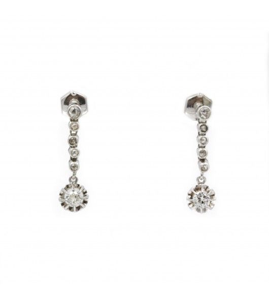 Boucles d'oreilles - Or. Platine & Diamants - Castafiore