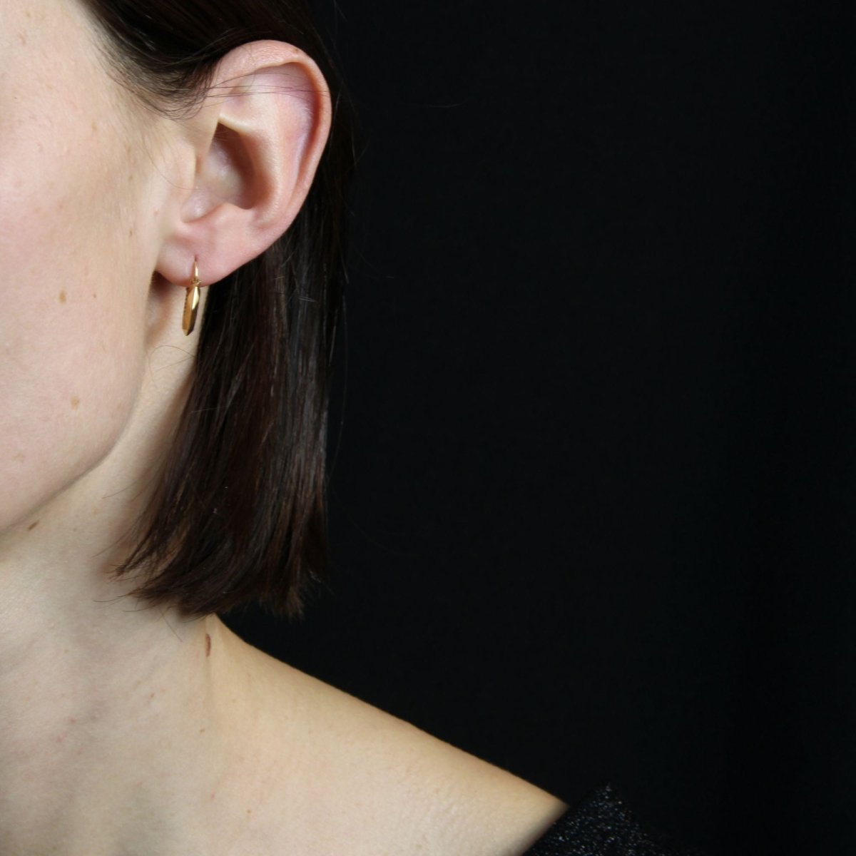 Boucles d'oreilles or rose créoles ciselé facetté - Castafiore