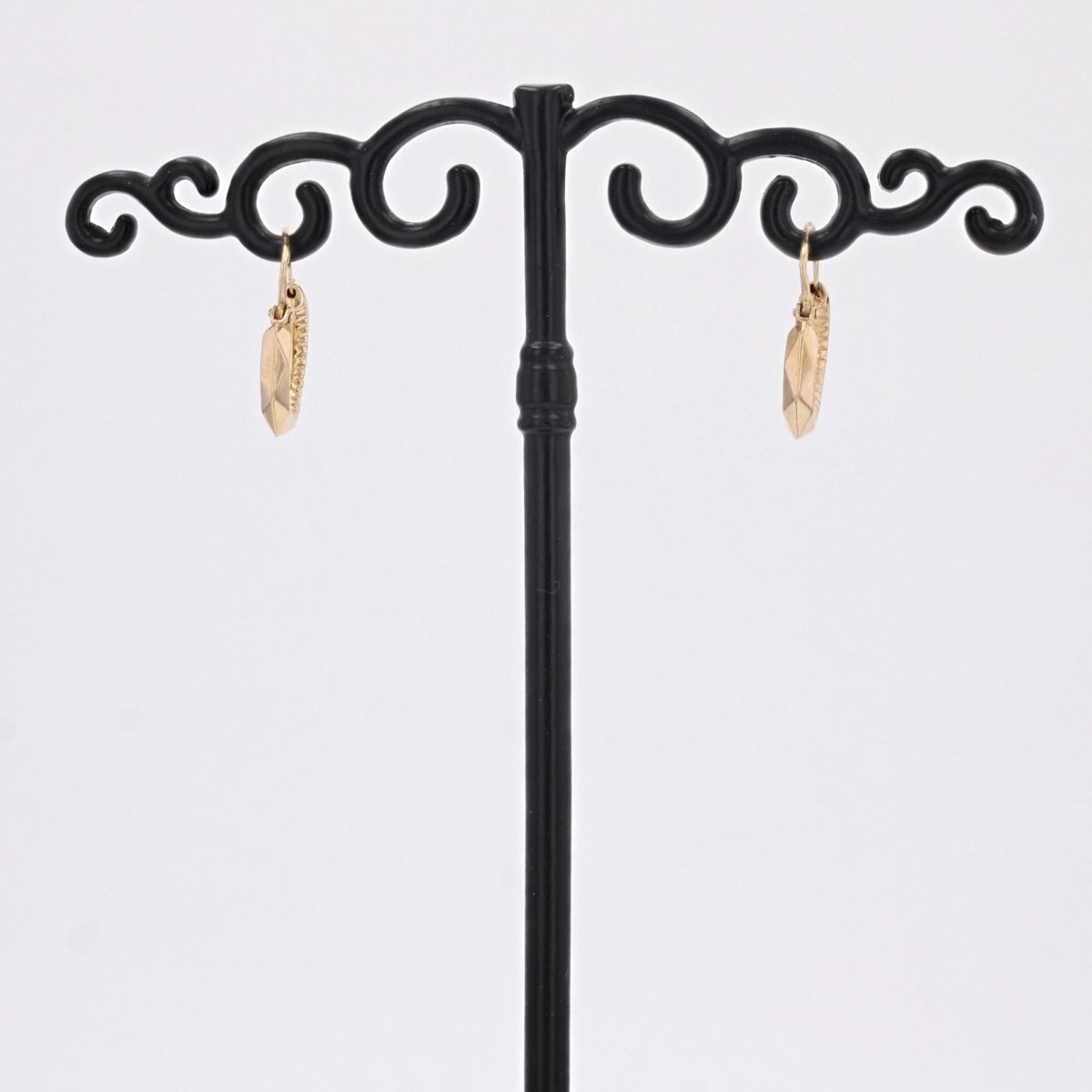 Boucles d'oreilles or rose créoles ciselé facetté - Castafiore