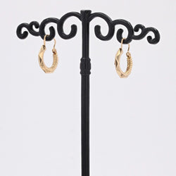 Boucles d'oreilles or rose créoles ciselé facetté - Castafiore