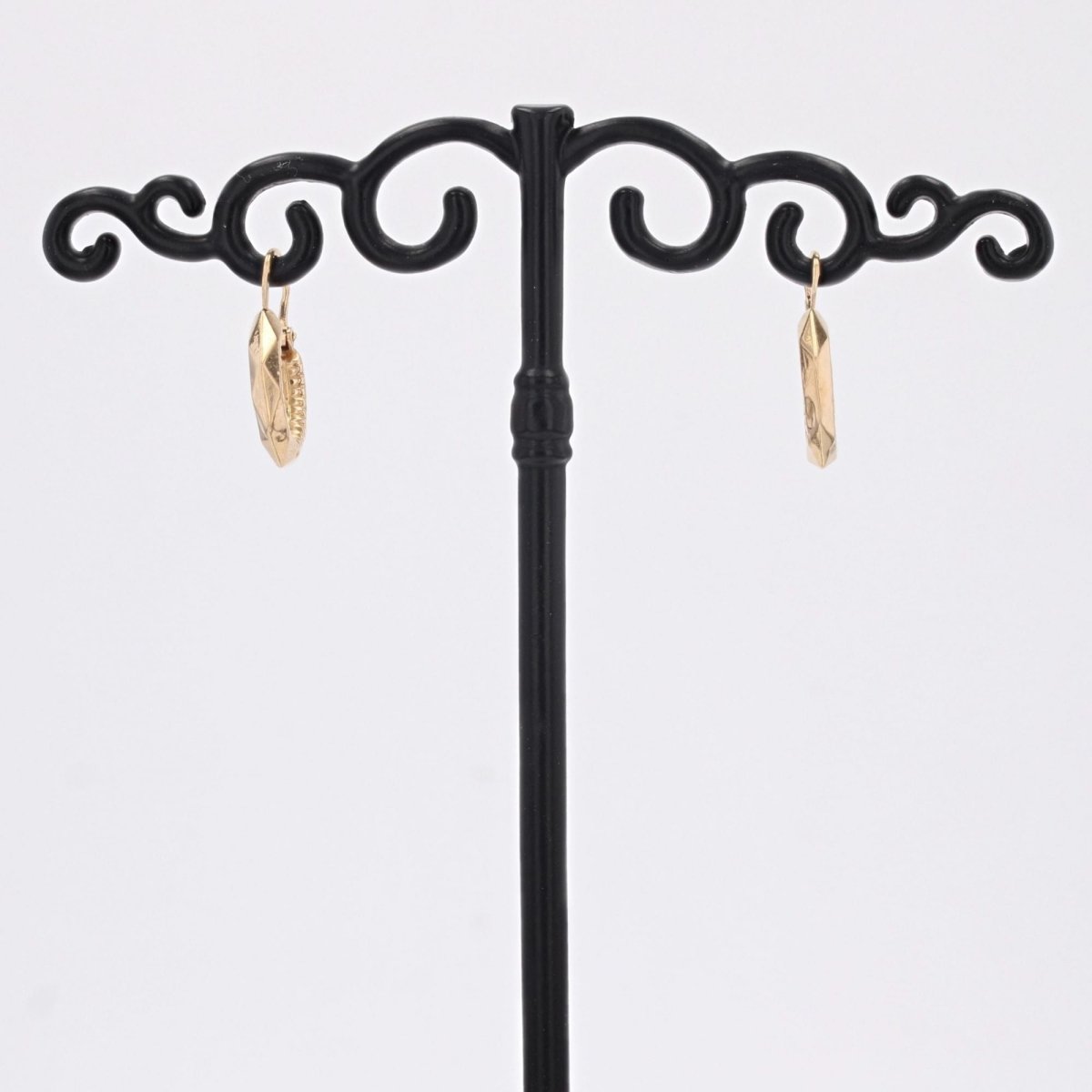 Boucles d'oreilles or rose créoles ciselé facetté - Castafiore