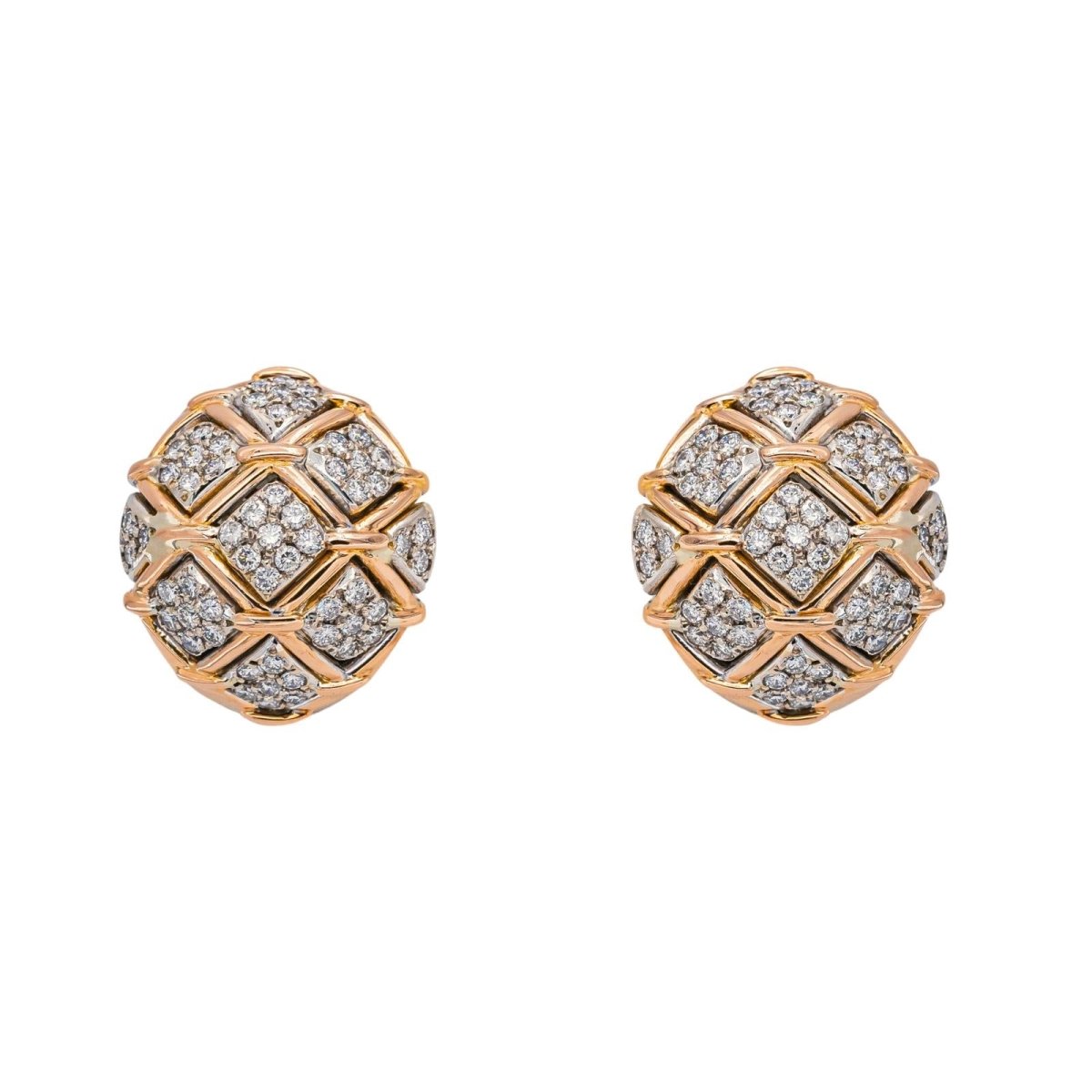 Boucles d'oreilles Or rose Diamant - Castafiore