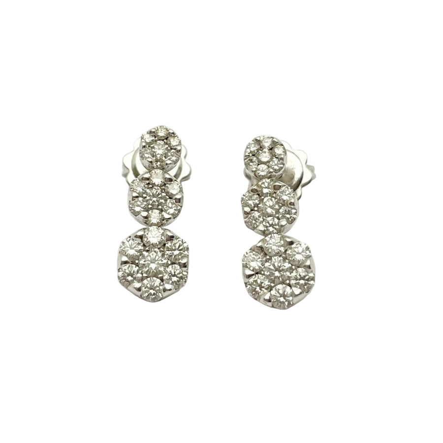 Boucles d'oreilles ORECCHINI en or blanc et diamants - Castafiore
