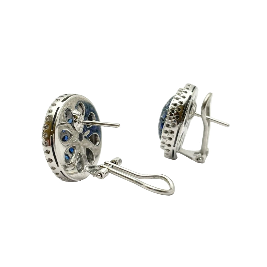 Boucles d'oreilles ORECCHINI en or blanc saphirs et diamants - Castafiore