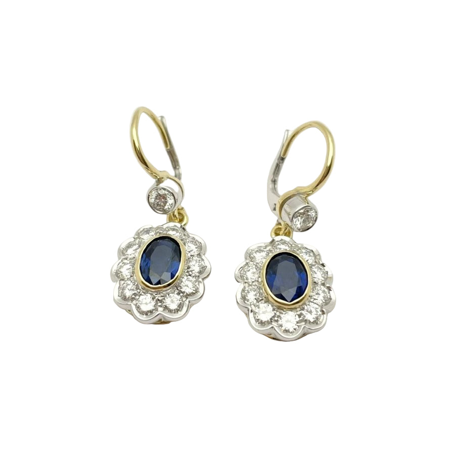 Boucles d'oreilles ORECCHINI Zaffiri en or blanc et jaune - Castafiore