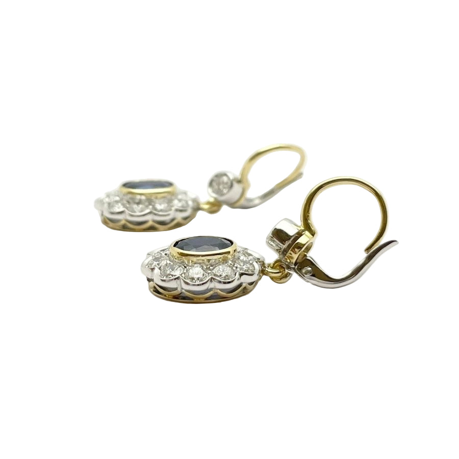 Boucles d'oreilles ORECCHINI Zaffiri en or blanc et jaune - Castafiore