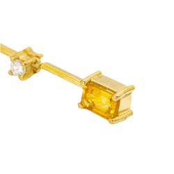 Boucles d'oreilles PAPARADSHA en or jaune, saphirs et diamants - Castafiore