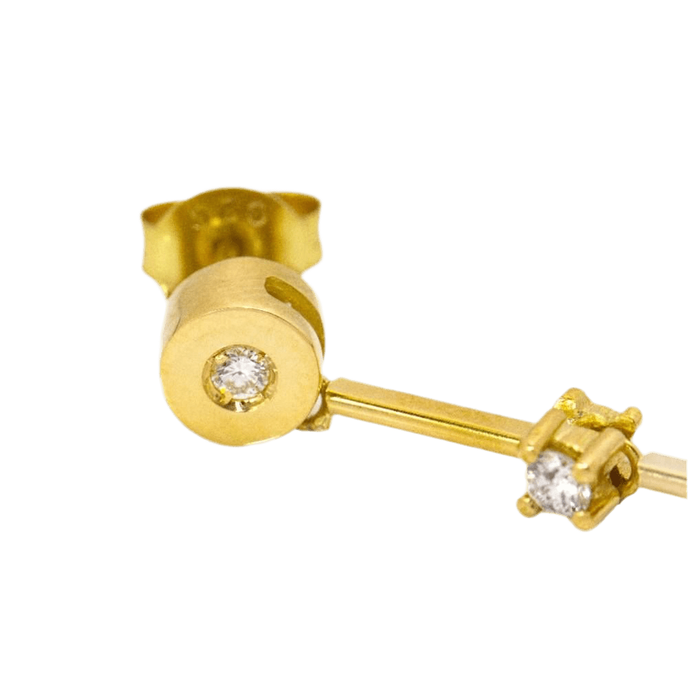 Boucles d'oreilles PAPARADSHA en or jaune, saphirs et diamants - Castafiore