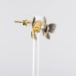 Boucles d'oreilles papillons en or, émail et diamants - Castafiore