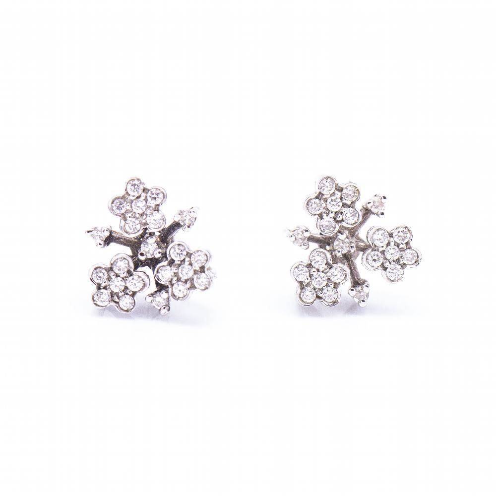 Boucles d'oreilles PASQUALE BRUNI fleurs en diamants - Castafiore