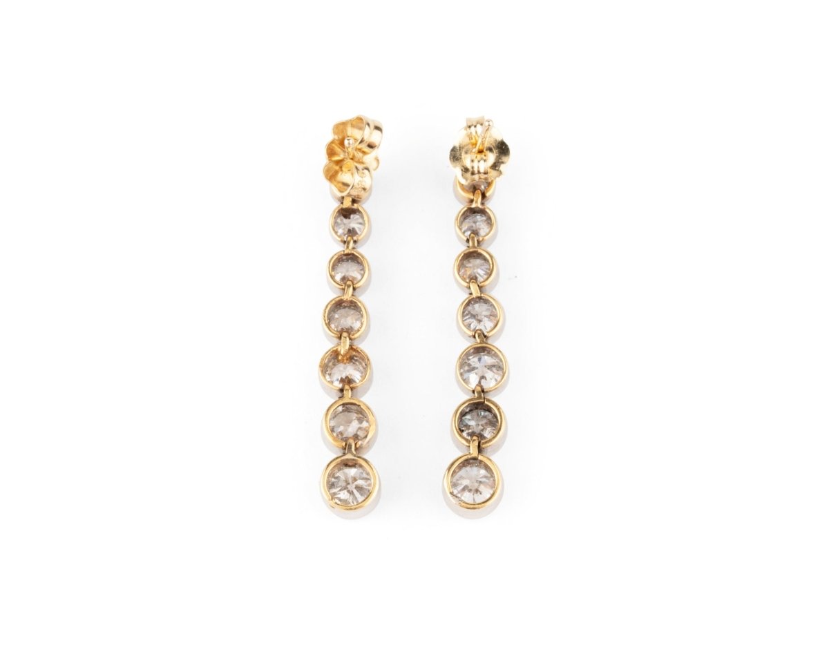 Boucles d'oreilles Pendantes Art déco en platine et diamants - Castafiore