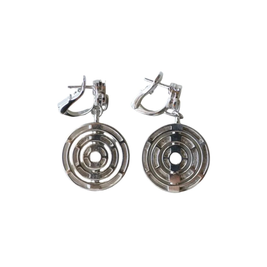 Boucles d'oreilles Pendantes BULGARI "Astrale" en or blanc - Castafiore