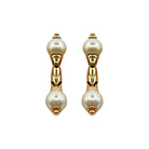 Boucles d'oreilles Pendantes BULGARI en or jaune et perles - Castafiore