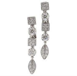 Boucles d'oreilles Pendantes BULGARI "Lucea" en or blanc et diamants - Castafiore