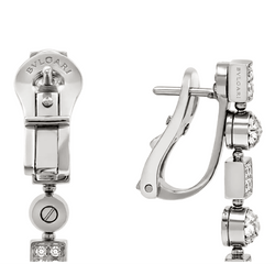 Boucles d'oreilles Pendantes BULGARI "Lucea" en or blanc et diamants - Castafiore