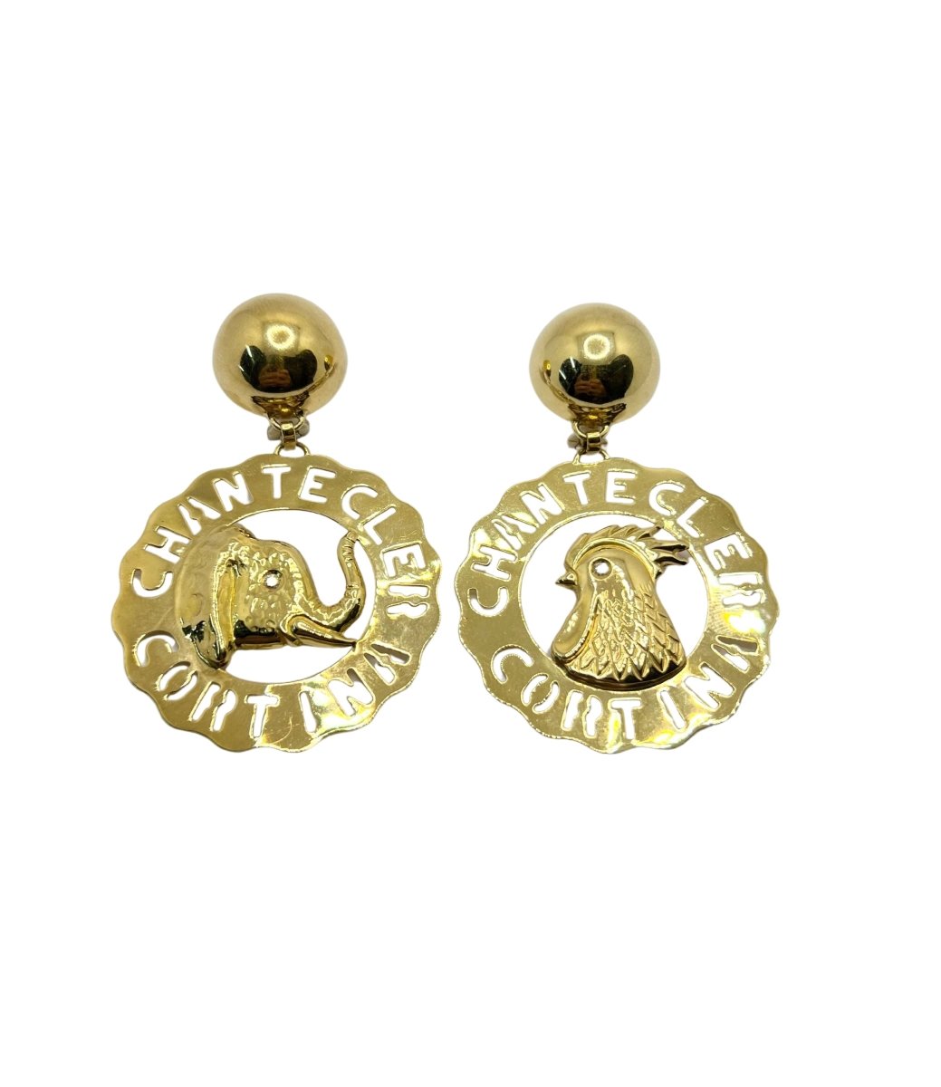 Boucles d'oreilles Pendantes CHANTECLER en or jaune - Castafiore