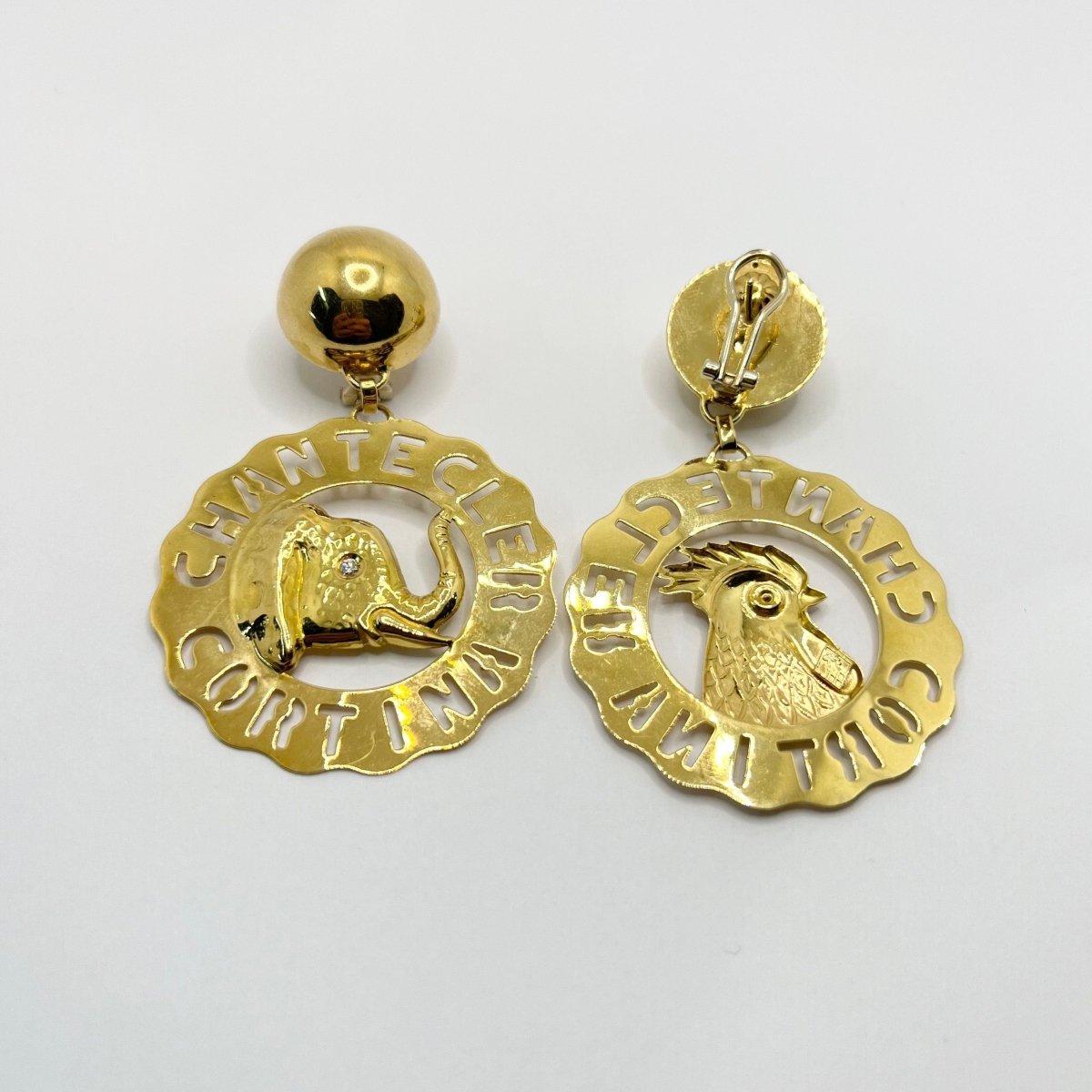 Boucles d'oreilles Pendantes CHANTECLER en or jaune - Castafiore