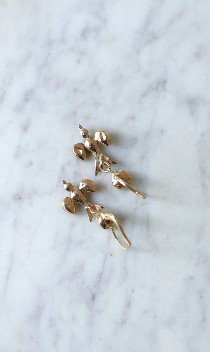 Boucles d'oreilles pendantes colombes grenats - Castafiore