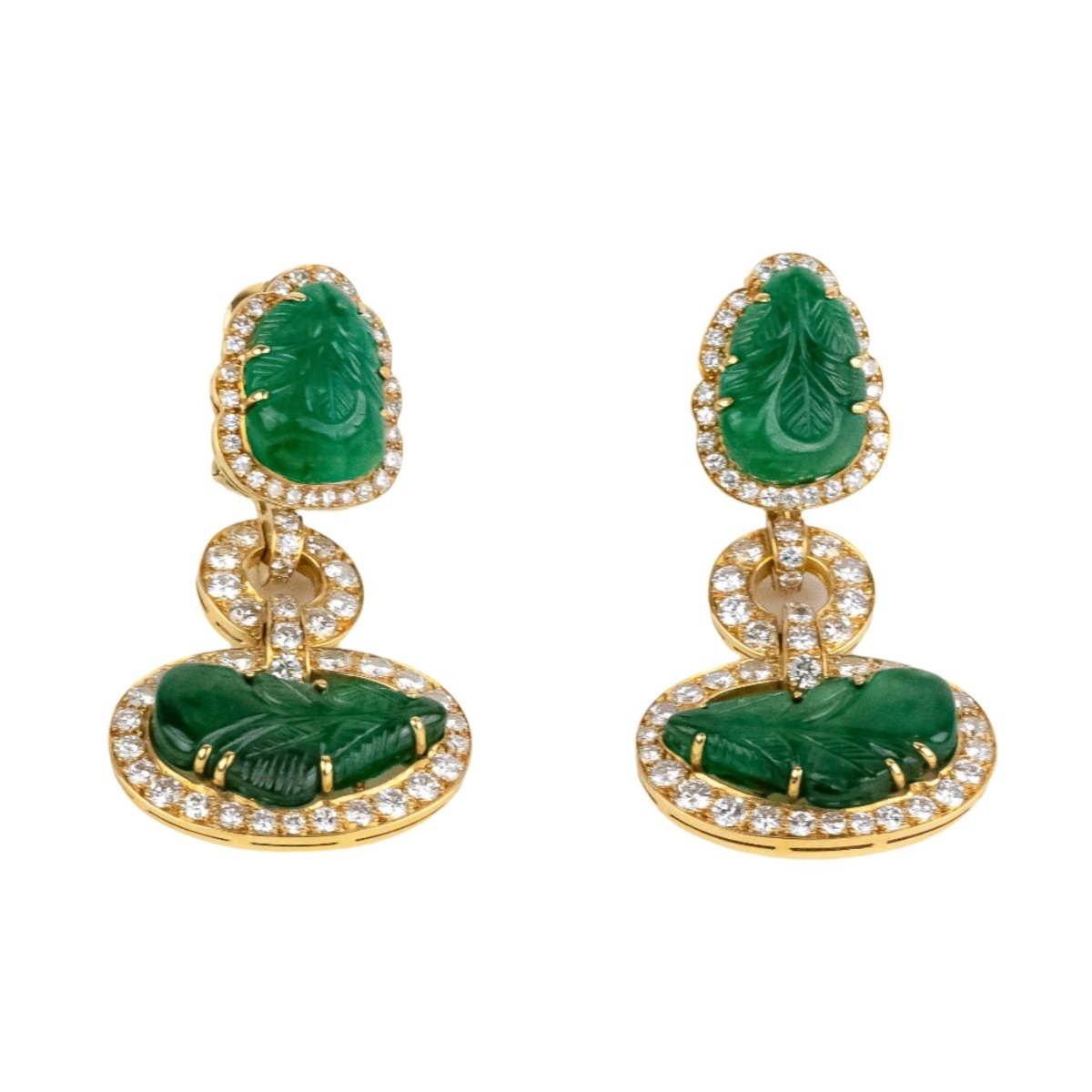 BOUCLES D'OREILLES ÉMERAUDES ET DIAMANTS BOUCLES D'OREILLES ÉMERAUDES ET DIAMANTS