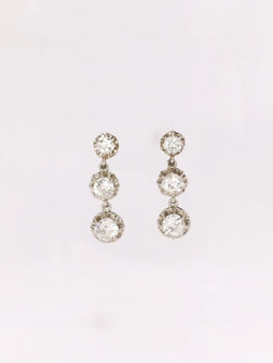 Boucles d’oreilles pendantes diamants - Castafiore