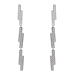 Boucles d'oreilles Pendantes DINH VAN "Seventies" en or blanc et diamants - Castafiore