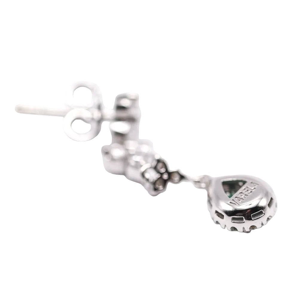 Boucles d'oreilles Pendantes en or blanc, émeraudes et diamants - Castafiore