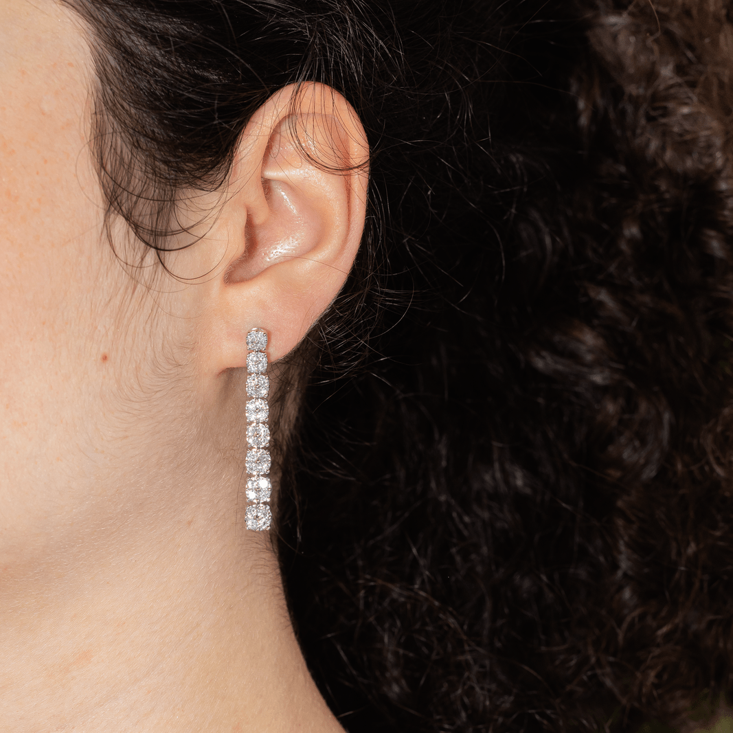 Boucles d'oreilles Pendantes en or blanc et diamant - Castafiore