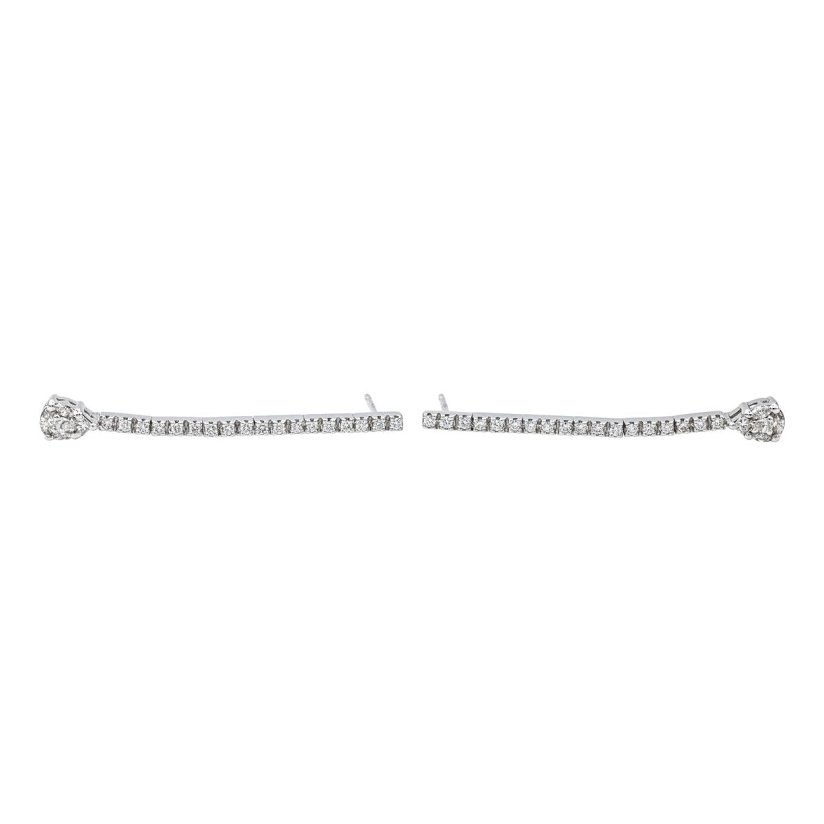 Boucles d'oreilles Pendantes en or blanc et diamants - Castafiore