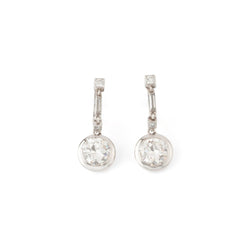 Boucles d'oreilles Pendantes en or blanc et diamants - Castafiore