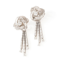 Boucles d'oreilles Pendantes en or blanc et diamants - Castafiore