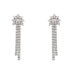 Boucles d'oreilles Pendantes en or blanc et diamants - Castafiore