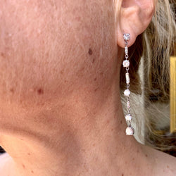 Boucles d’oreilles Pendantes en or blanc et diamants - Castafiore